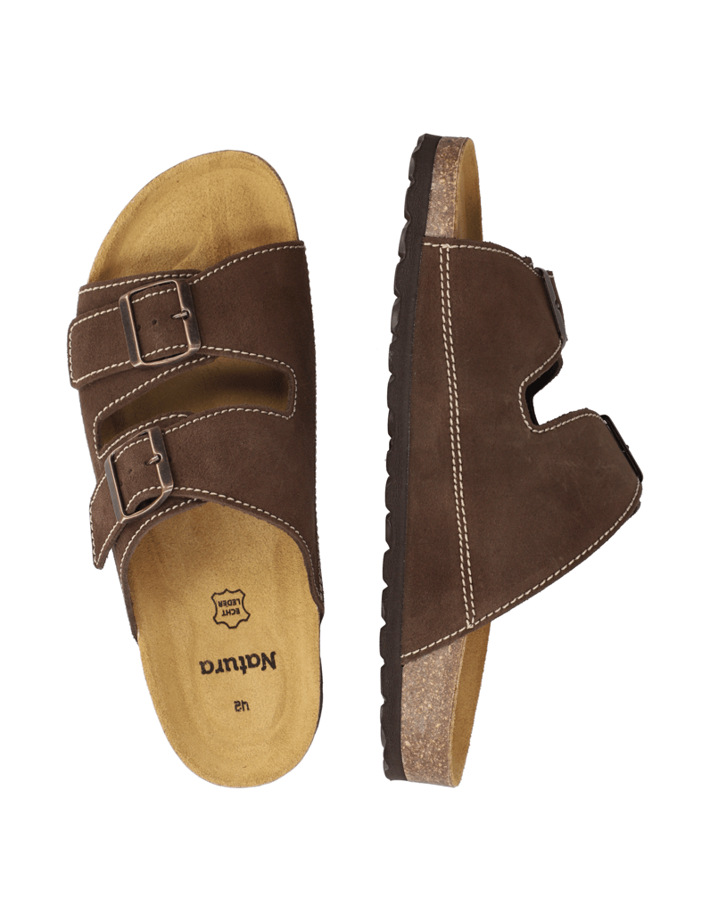 Natura-Veloursleder-Hausschuh-braun