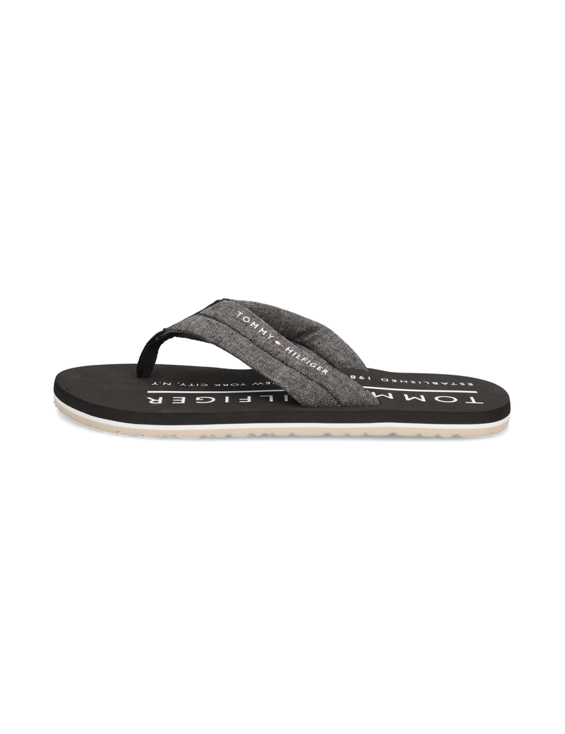 Tommy-Hilfiger-HILFIGER-CHAMBRAY-BEACH-SANDAL-čierna