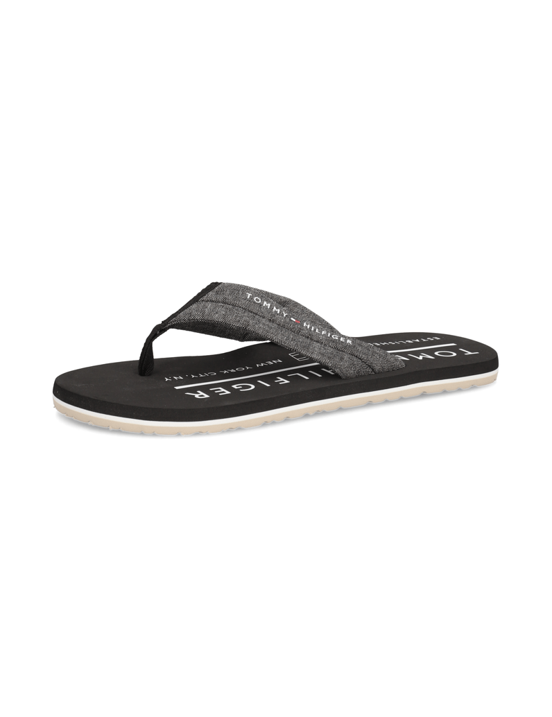 Tommy-Hilfiger-HILFIGER-CHAMBRAY-BEACH-SANDAL-čierna