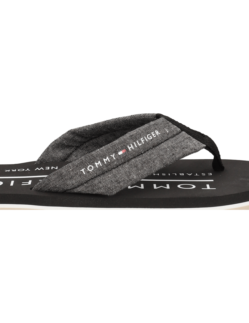 Tommy-Hilfiger-HILFIGER-CHAMBRAY-BEACH-SANDAL-čierna