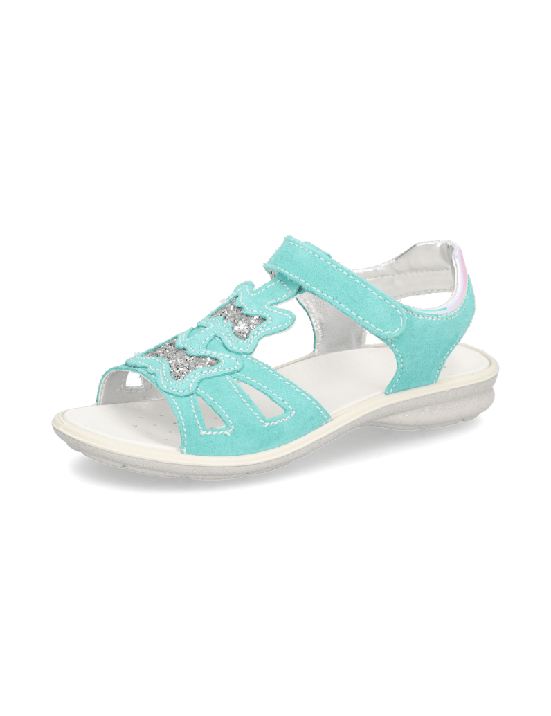 Funky-Girls-Veloursleder-Sandale-tyrkysová