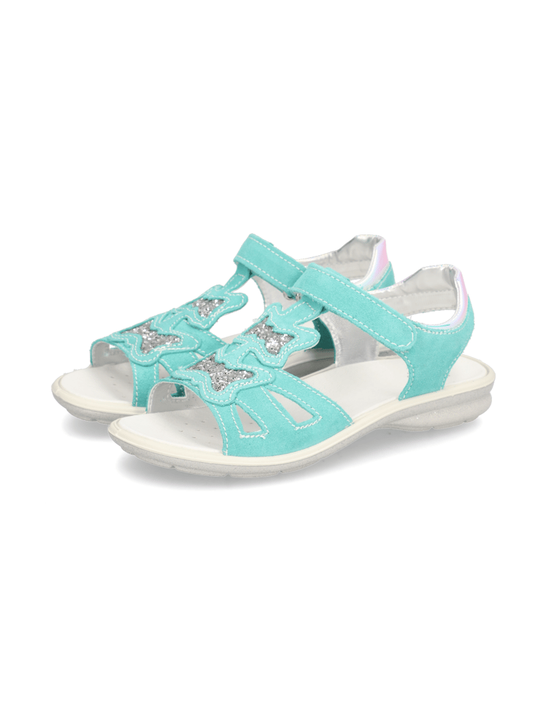 Funky-Girls-Veloursleder-Sandale-tyrkysová