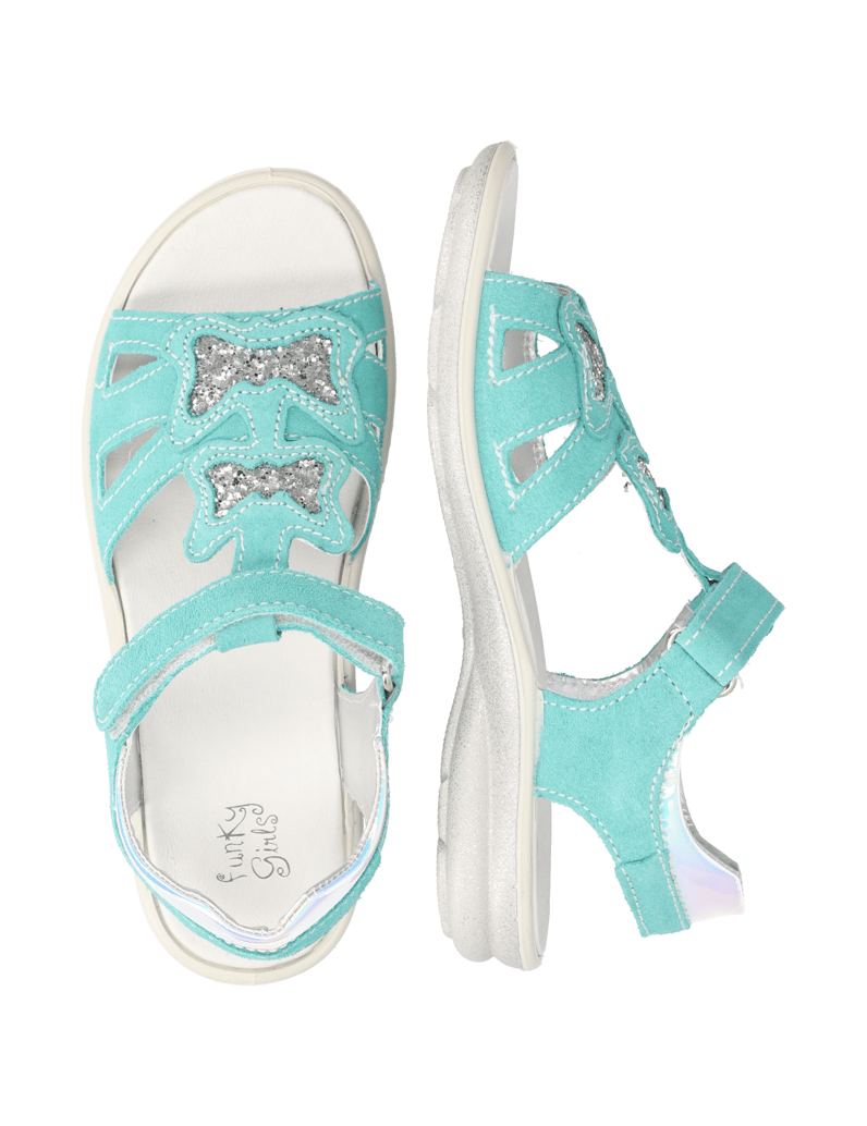 Funky-Girls-Veloursleder-Sandale-tyrkysová