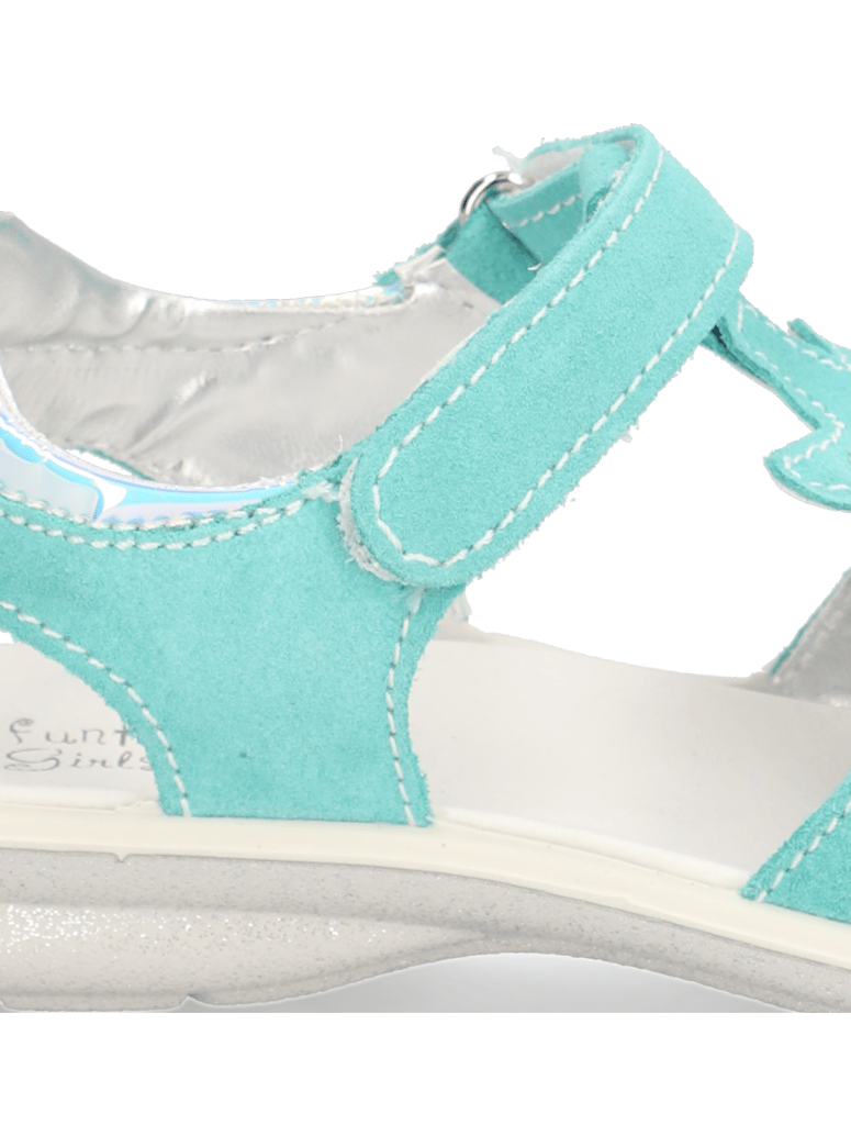 Funky-Girls-Veloursleder-Sandale-tyrkysová