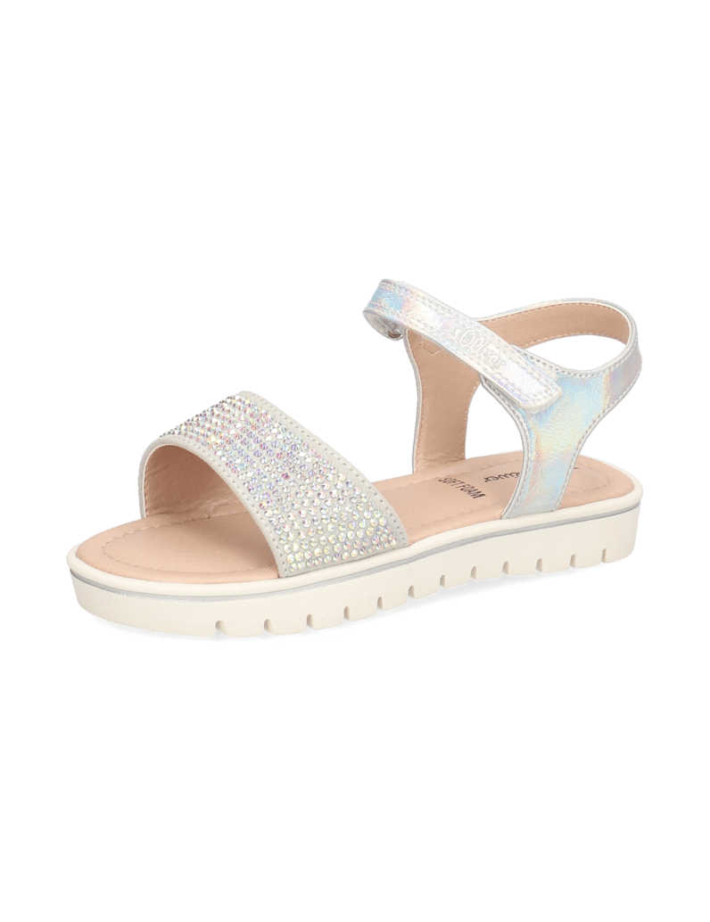 S.Oliver-Imitácia-kože-sandály-stříbrná