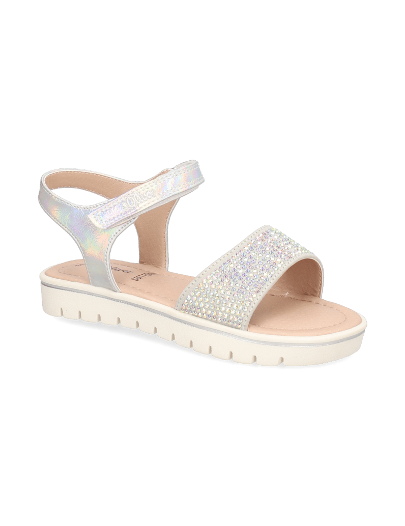 S.Oliver-Imitácia-kože-sandály-stříbrná