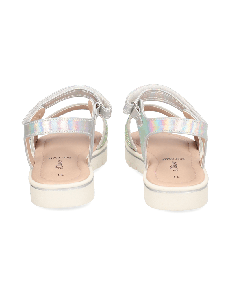 S.Oliver-Imitácia-kože-sandály-stříbrná