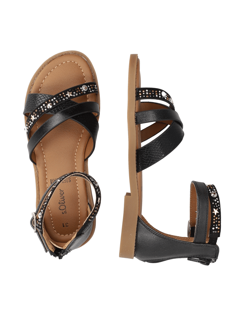 S.Oliver-imitacija-usnja-sandali-črna