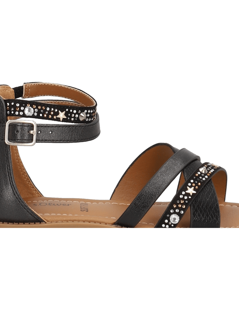 S.Oliver-imitacija-usnja-sandali-črna