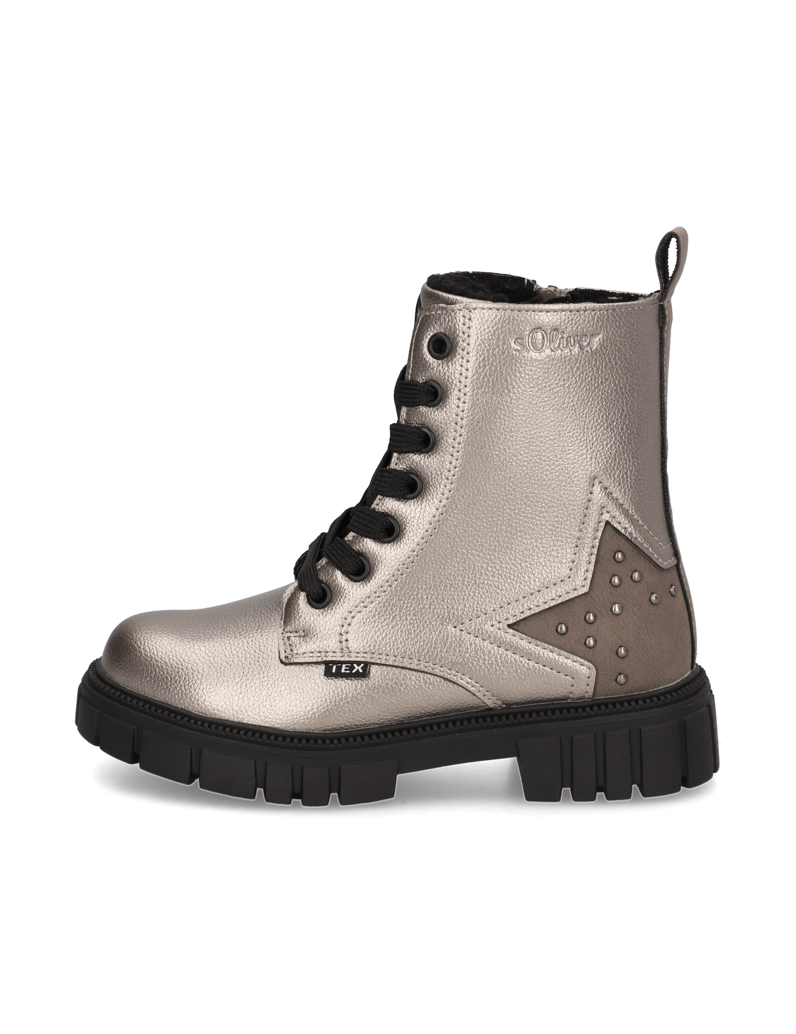 S.Oliver-Imitácia-kože-kotníčkové-boty-stříbrná