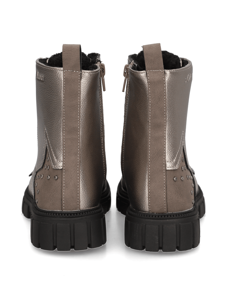 S.Oliver-Imitácia-kože-kotníčkové-boty-stříbrná