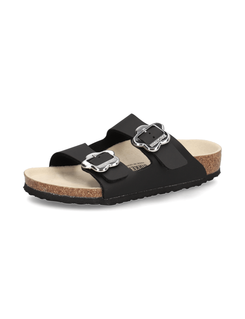 Birkenstock-Arizona-Flower-Buckle-Kids-černá