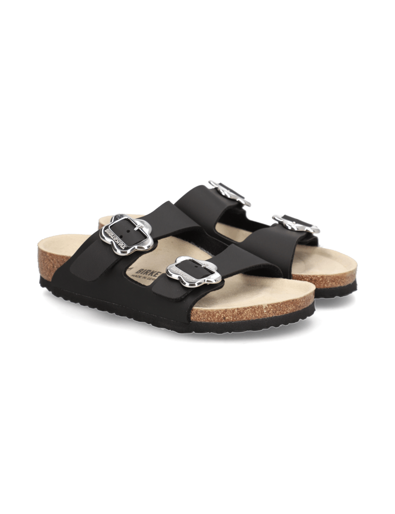 Birkenstock-Arizona-Flower-Buckle-Kids-černá