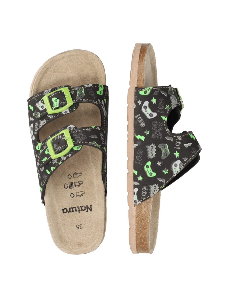 Natura-Pantoffel-schwarz