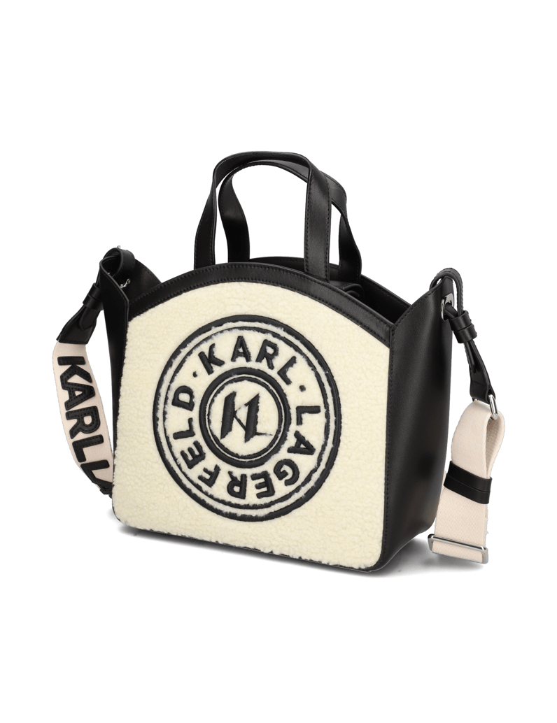 KARL-LAGERFELD-k/circle-sm-tote-shearling