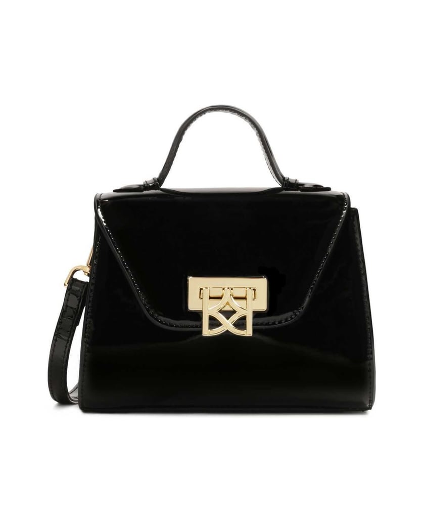 Kazar-Elegante-lackierte-Handtasche-mit-Henkel-schwarz