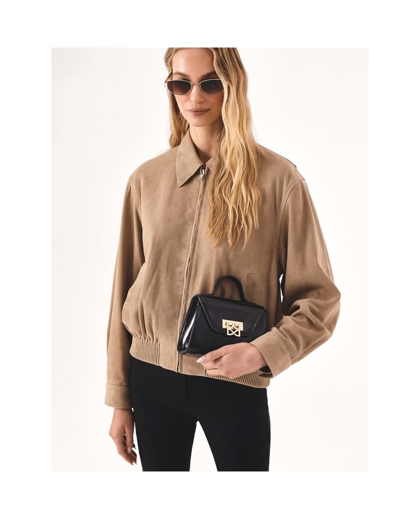 Kazar-Elegante-lackierte-Handtasche-mit-Henkel-schwarz