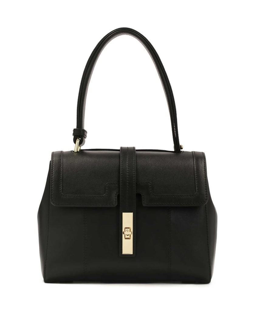 Kazar-Black-leather-handbag-with-unique-flap-černá