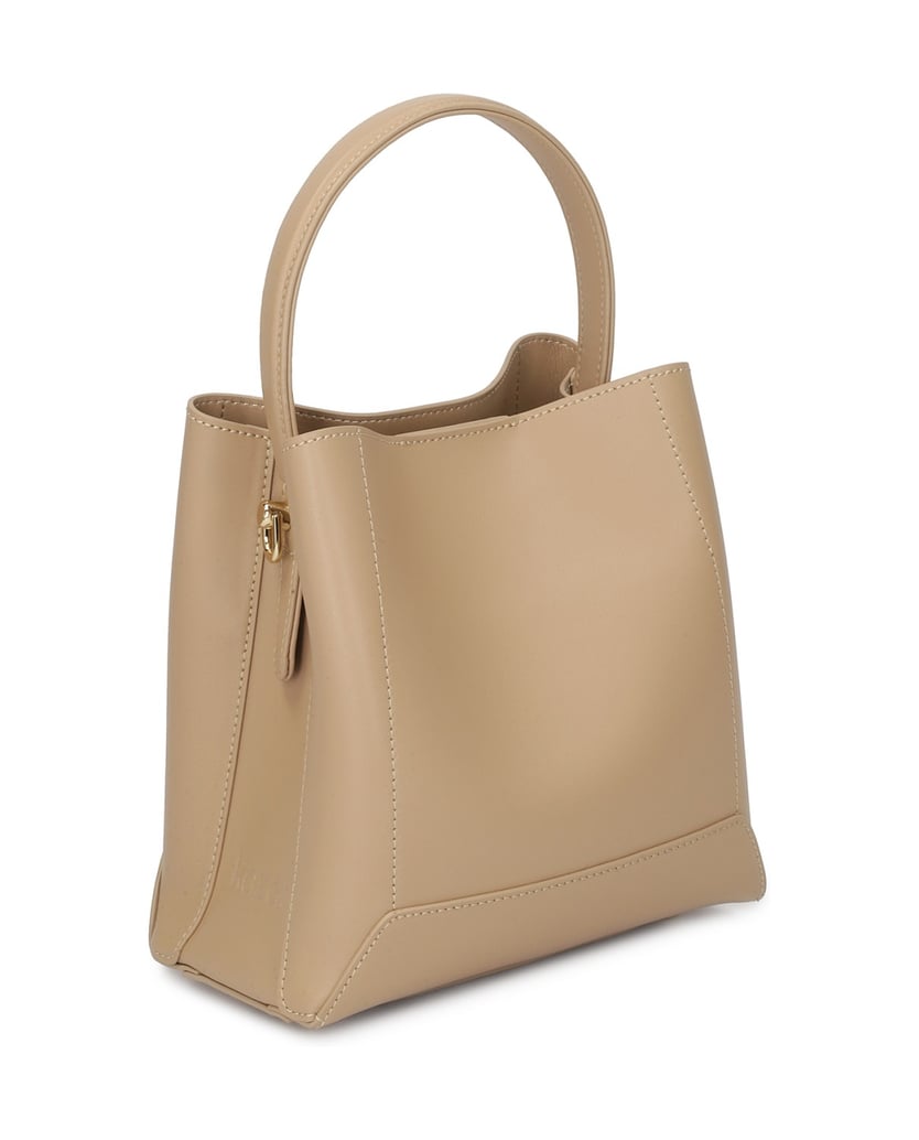 Kazar-Ledertasche-mit-großem-Metallverschluss-beige