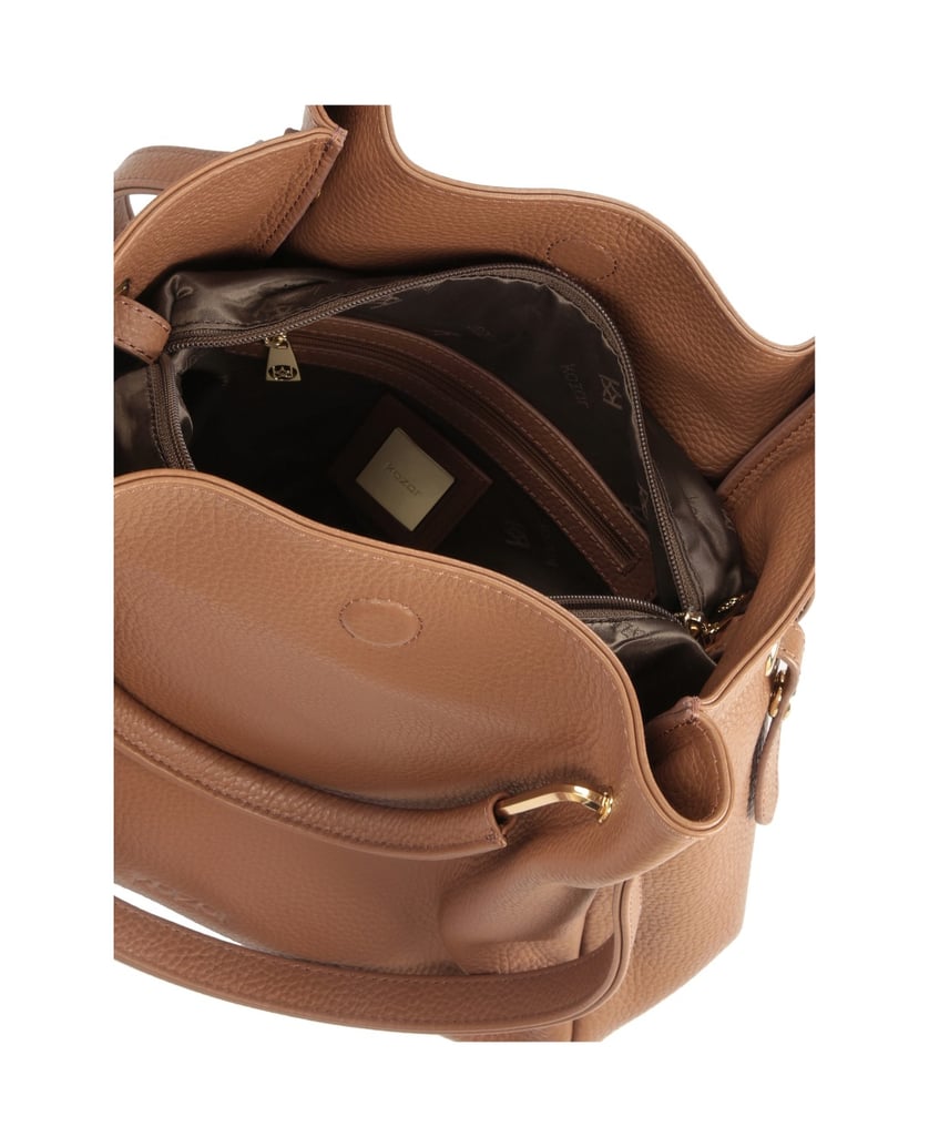 Kazar-Große-braune-Handtasche-mit-Originalgrif-braun