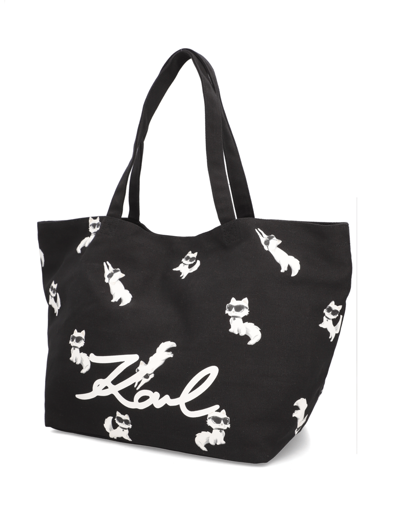 KARL-LAGERFELD-IKON-CHOUPETTE-AOP-SHOPPER-černá