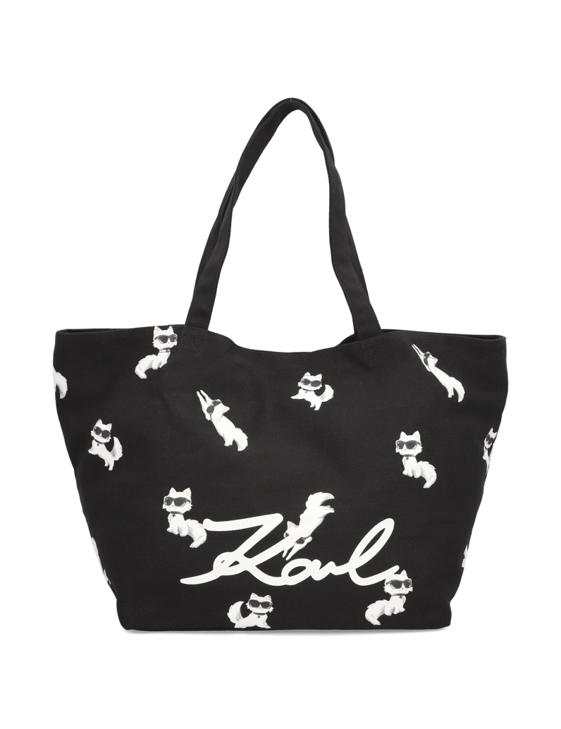 KARL-LAGERFELD-IKON-CHOUPETTE-AOP-SHOPPER-černá