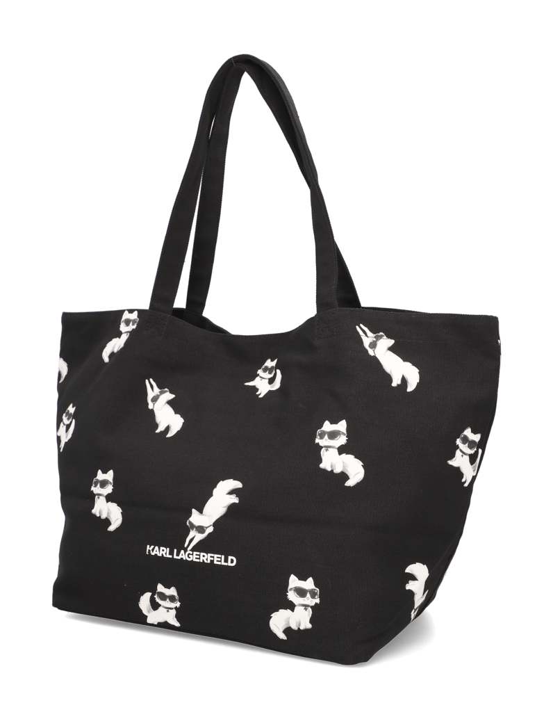 KARL-LAGERFELD-IKON-CHOUPETTE-AOP-SHOPPER-černá