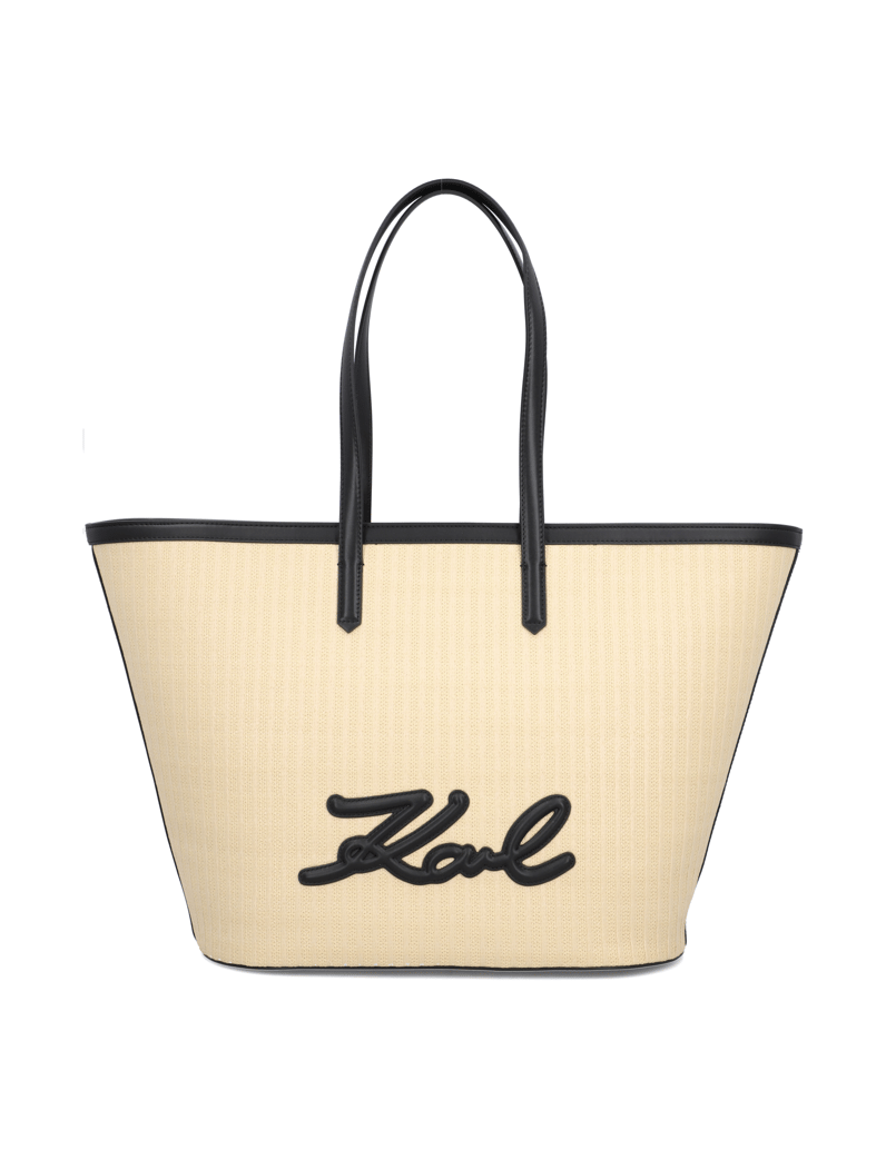 KARL-LAGERFELD-K/SIGNATURE-RAFFIA-MD-TOTE-bež