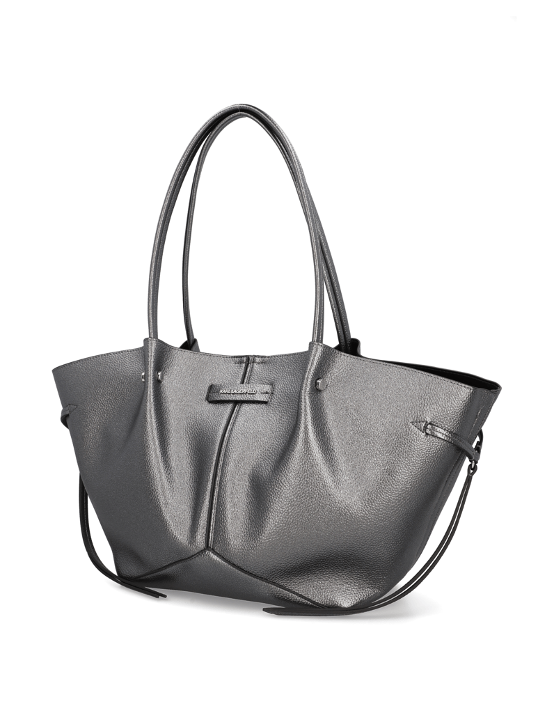 KARL-LAGERFELD-K/PIERCED-MD-TOTE-METALLIC-strieborná