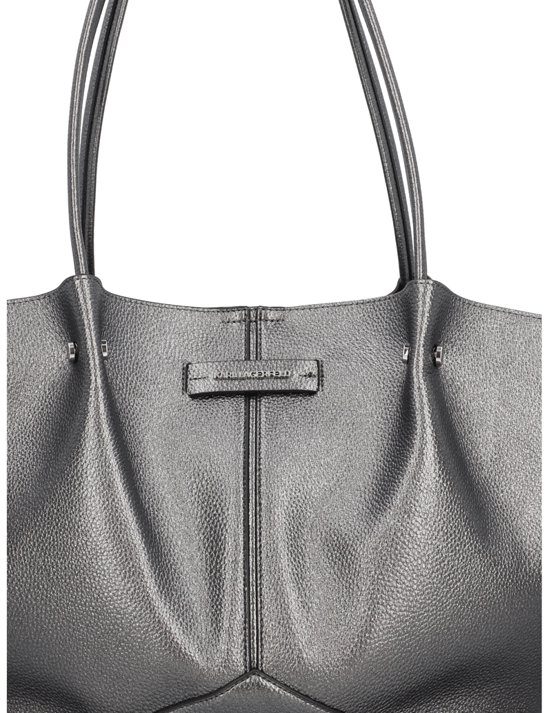 KARL-LAGERFELD-K/PIERCED-MD-TOTE-METALLIC-strieborná