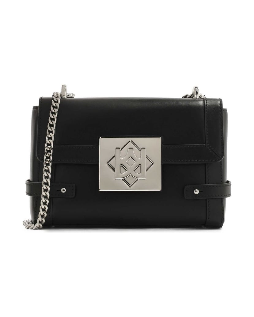 Kazar-Schwarze-Kettenhandtasche-aus-Leder-mit-schwarz