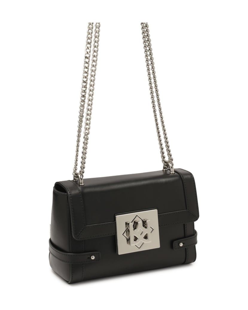 Kazar-Schwarze-Kettenhandtasche-aus-Leder-mit-schwarz