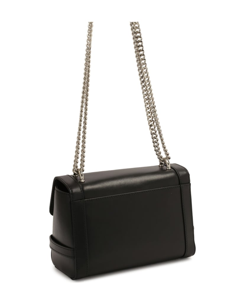 Kazar-Schwarze-Kettenhandtasche-aus-Leder-mit-schwarz