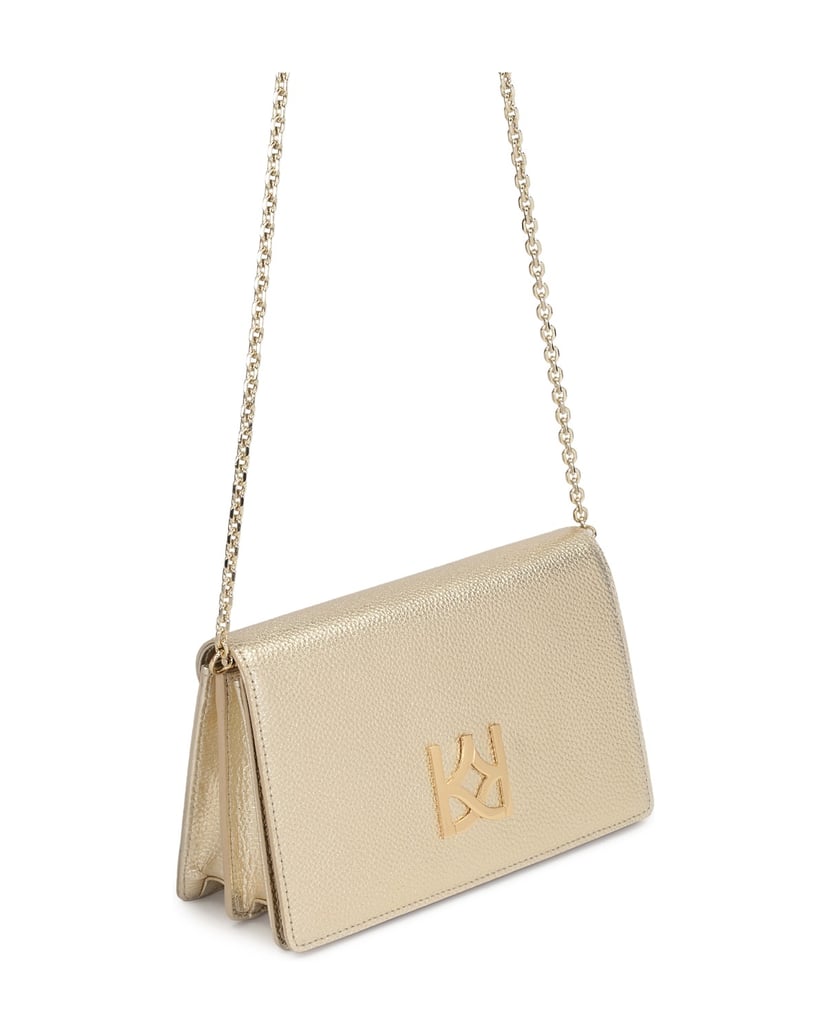 Kazar-Kleine-goldene-Tasche-an-einer-Kette-mit-gold