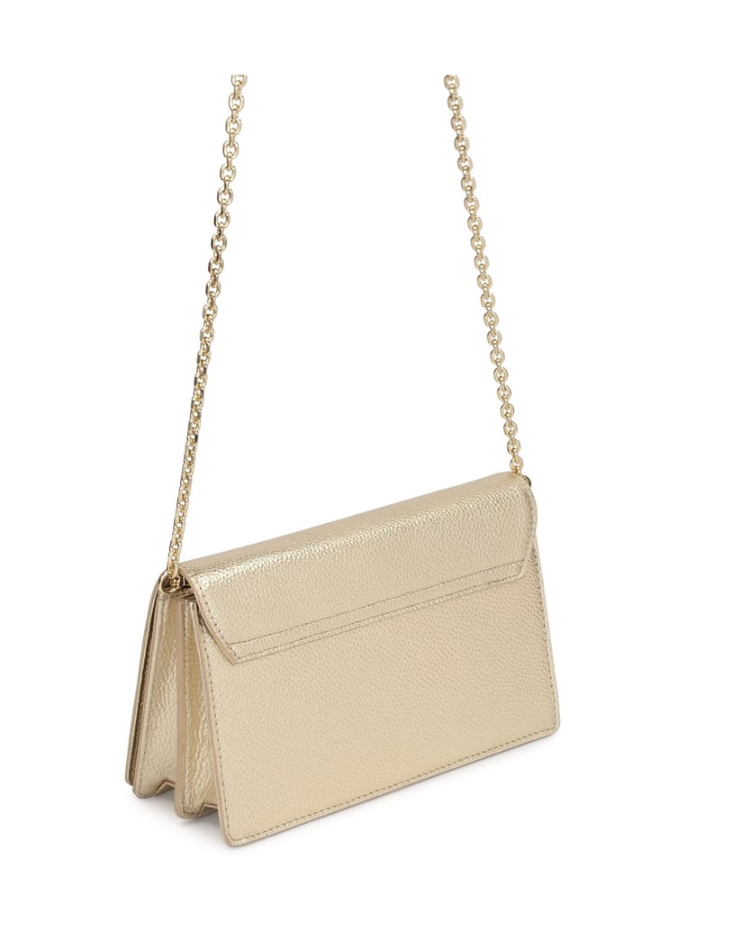 Kazar-Kleine-goldene-Tasche-an-einer-Kette-mit-gold