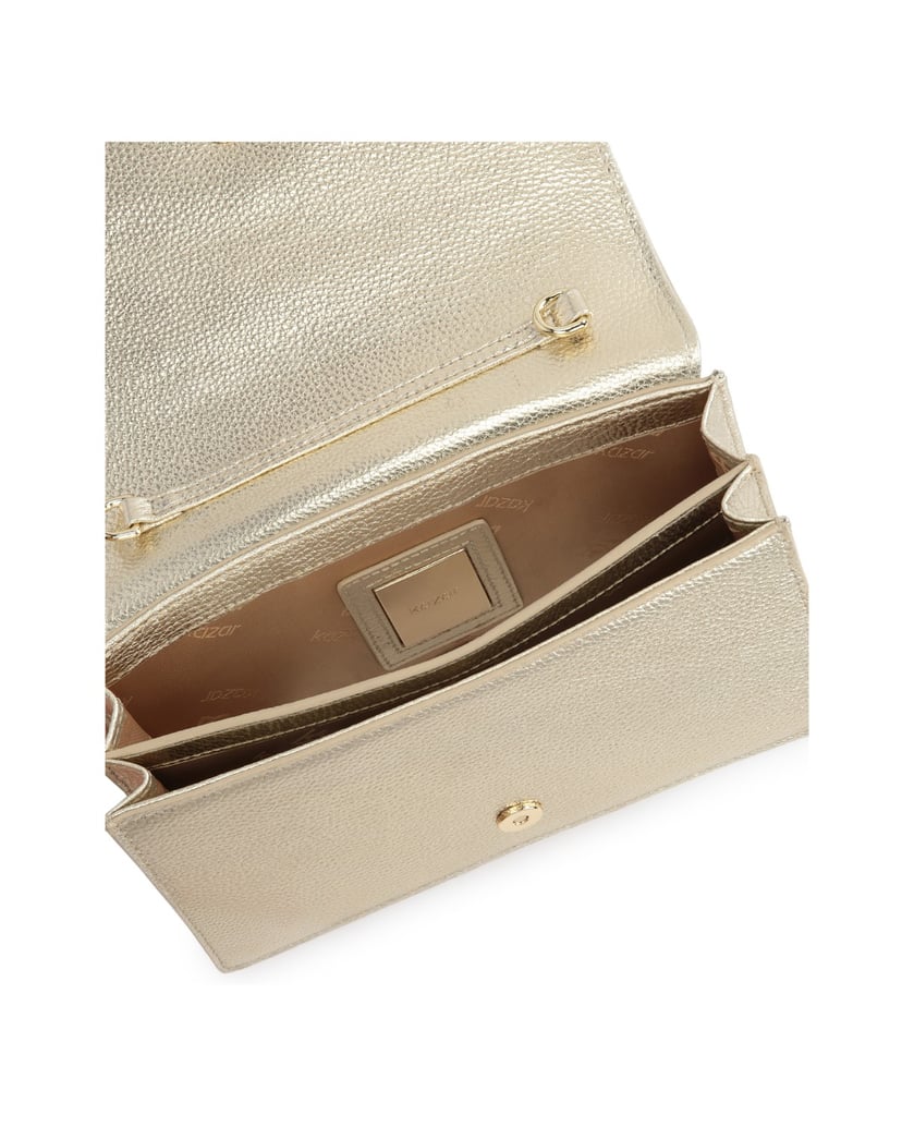 Kazar-Kleine-goldene-Tasche-an-einer-Kette-mit-gold