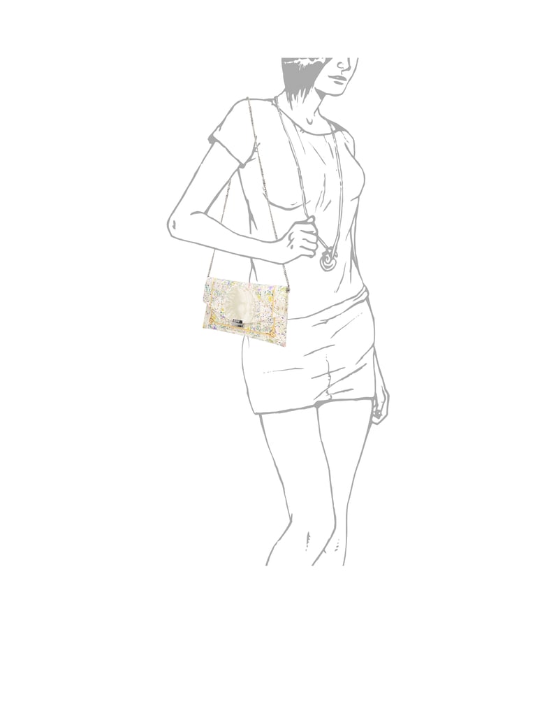 Högl-tekstil-clutch-torbica-večbarvno