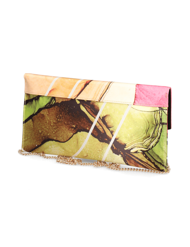 Högl-tekstil-clutch-torbica-večbarvno