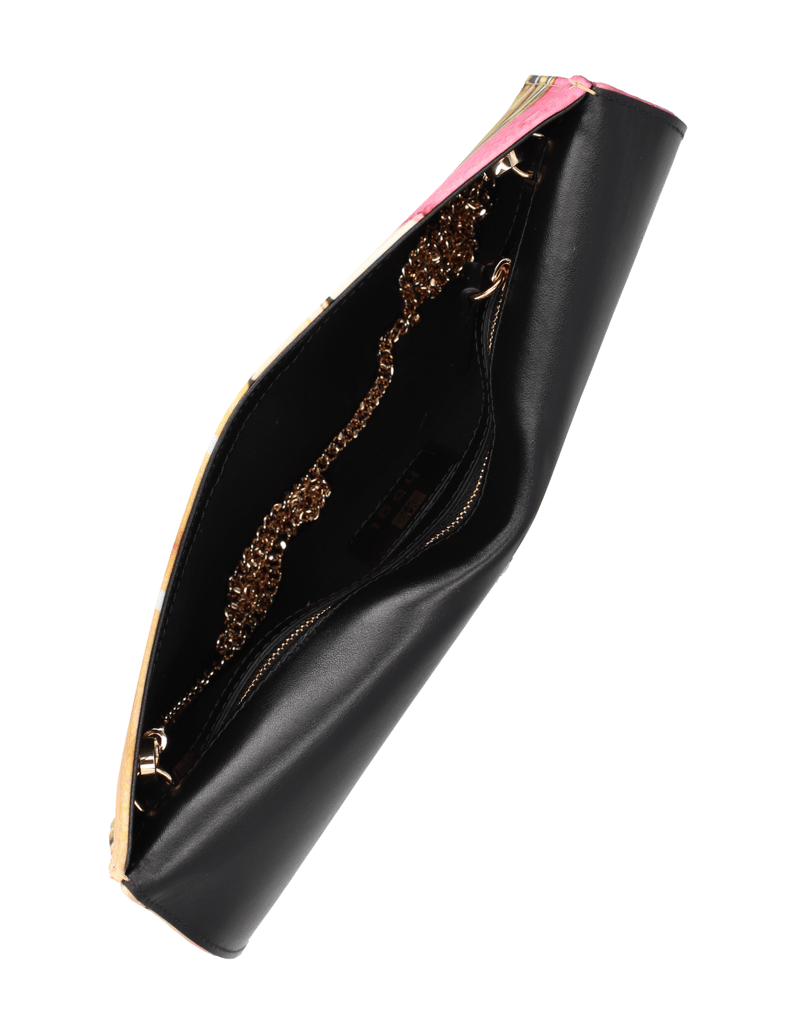 Högl-tekstil-clutch-torbica-večbarvno