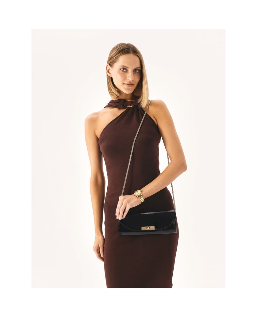 Kazar-Elegant-black-patent-leather-clutch-bag-čierna
