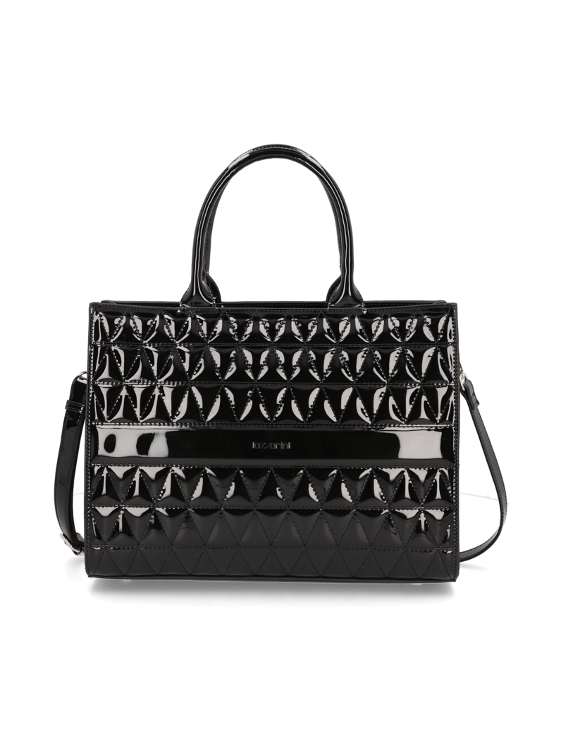 Lazzarini-Synthetik-Lack-Tasche-schwarz