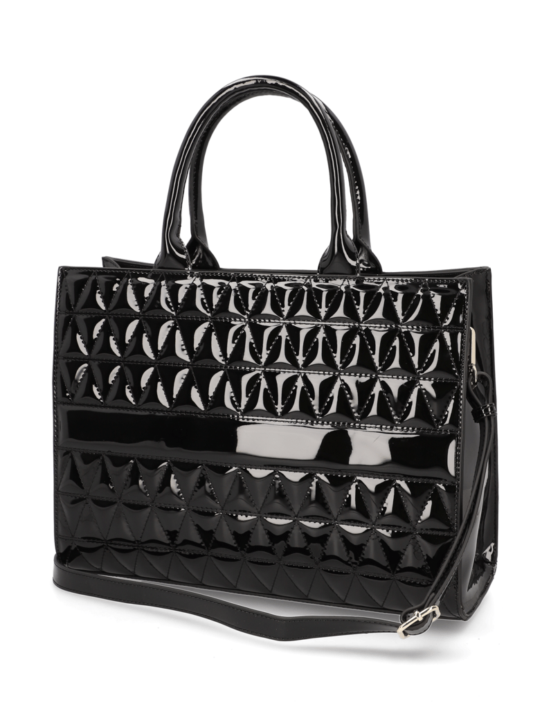 Lazzarini-Synthetik-Lack-Tasche-schwarz