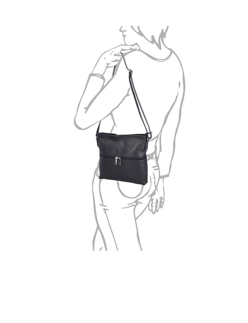 Lazzarini-hladká-koža-taška-cez-rameno-čierna