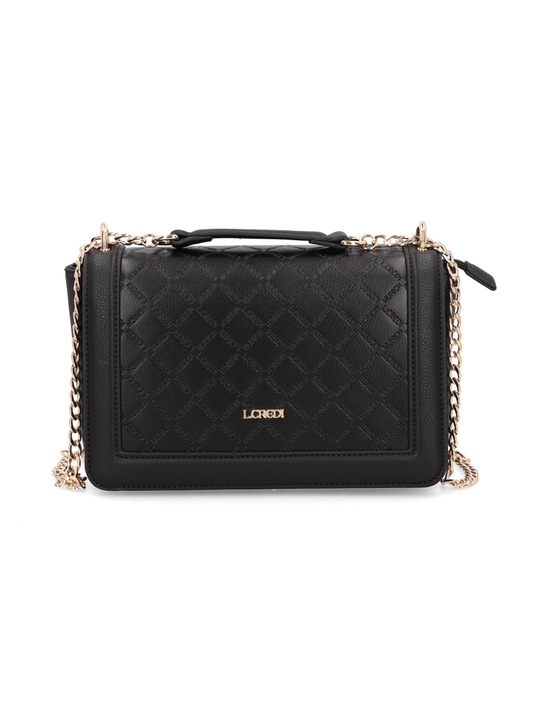 L.Credi-Filiberta-flap-bag--monogram-emboss-schwarz