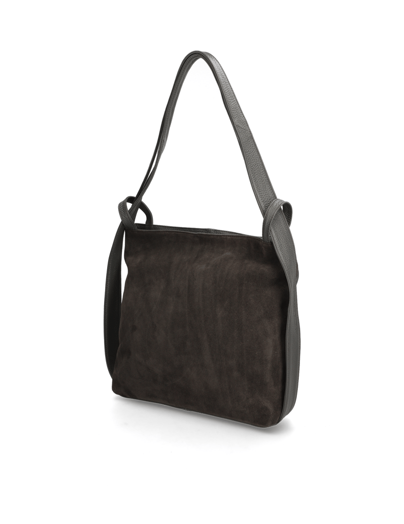 Lazzarini-velur-kabelka-Hobo-černá