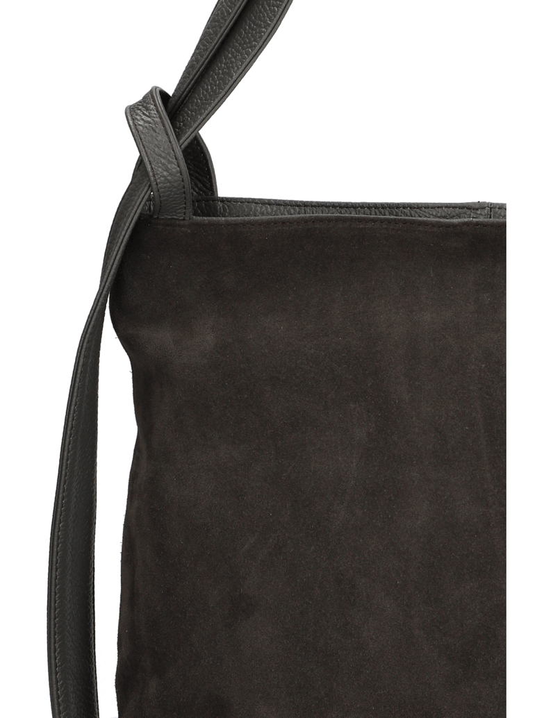 Lazzarini-velur-kabelka-Hobo-černá