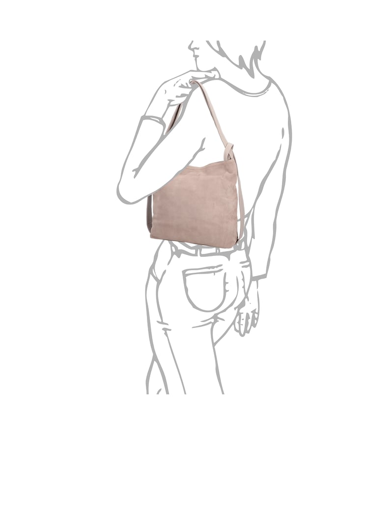 Lazzarini-Veloursleder-Hobo-Bag-čierna