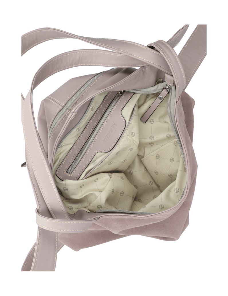 Lazzarini-Veloursleder-Hobo-Bag-čierna