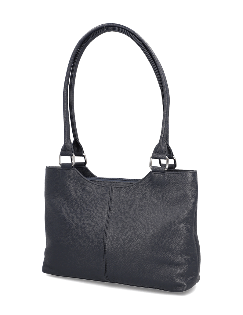 Lazzarini-Glattleder-Shopper-schwarz