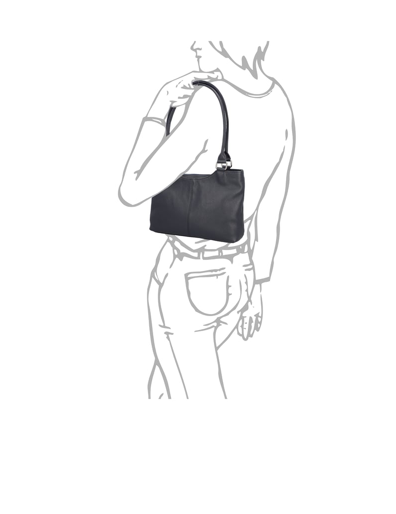 Lazzarini-Glattleder-Shopper-schwarz